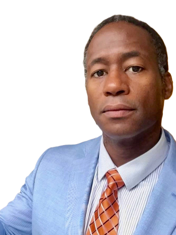 Picture of Ishmael Amin in a blue suit.